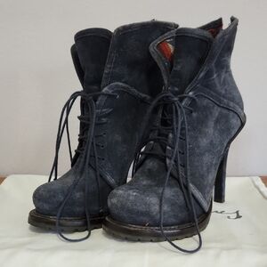 Elizabeth and James Dark Blue Heeled Boots